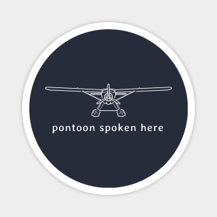 Floatplane line drawing "pontoon spoken here" white Magnet